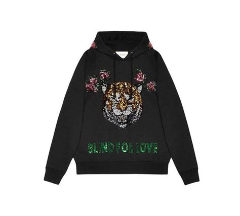 gucci sequin tiger hoodie|gucci tiger necklace.